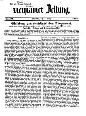 Neustadter Zeitung Donnerstag 31. März 1853