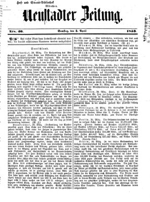 Neustadter Zeitung Samstag 2. April 1853