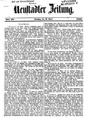 Neustadter Zeitung Dienstag 19. April 1853