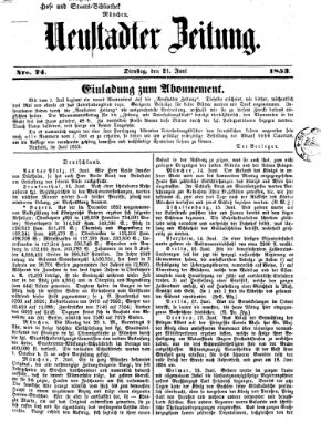 Neustadter Zeitung Dienstag 21. Juni 1853
