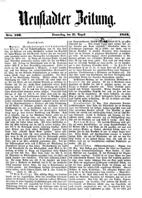 Neustadter Zeitung Donnerstag 25. August 1853