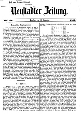 Neustadter Zeitung Samstag 12. November 1853