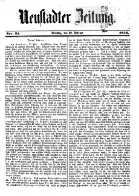 Neustadter Zeitung Dienstag 28. Februar 1854