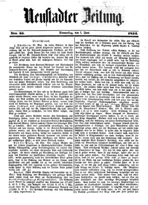 Neustadter Zeitung Donnerstag 1. Juni 1854