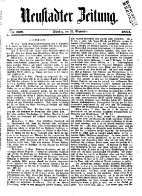 Neustadter Zeitung Dienstag 12. September 1854