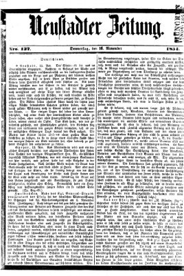 Neustadter Zeitung Donnerstag 16. November 1854