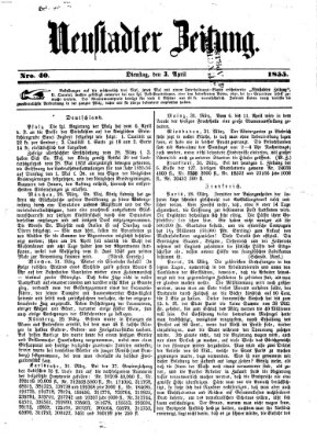 Neustadter Zeitung Dienstag 3. April 1855