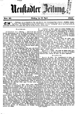 Neustadter Zeitung Dienstag 10. April 1855