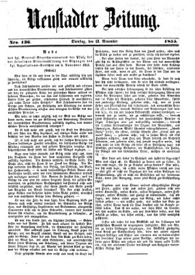Neustadter Zeitung Dienstag 13. November 1855