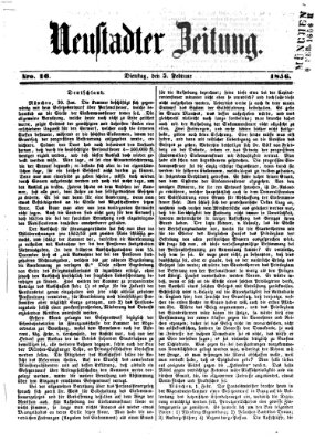 Neustadter Zeitung Dienstag 5. Februar 1856