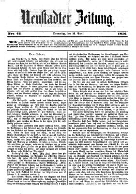 Neustadter Zeitung Donnerstag 10. April 1856
