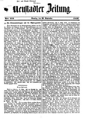Neustadter Zeitung Samstag 20. September 1856