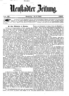 Neustadter Zeitung Donnerstag 9. April 1857