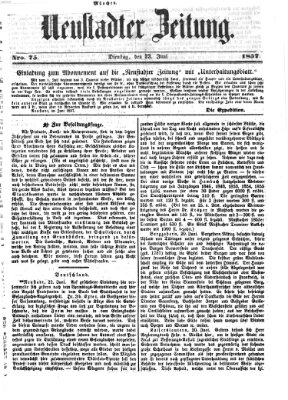 Neustadter Zeitung Dienstag 23. Juni 1857