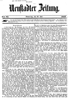 Neustadter Zeitung Donnerstag 16. Juli 1857