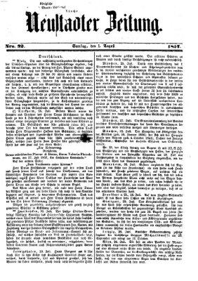 Neustadter Zeitung Samstag 1. August 1857