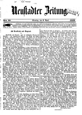 Neustadter Zeitung Dienstag 6. April 1858
