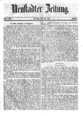 Neustadter Zeitung Dienstag 20. Juli 1858