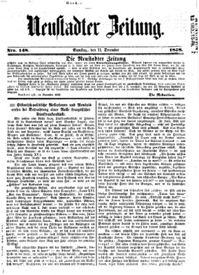 Neustadter Zeitung Samstag 11. Dezember 1858
