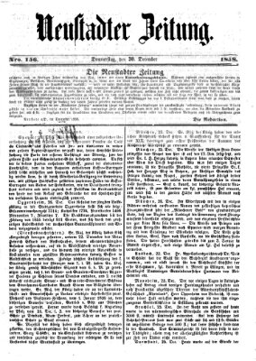 Neustadter Zeitung Donnerstag 30. Dezember 1858