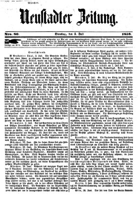 Neustadter Zeitung Dienstag 5. Juli 1859