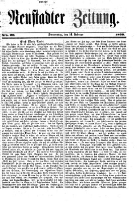 Neustadter Zeitung Donnerstag 16. Februar 1860