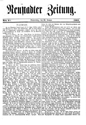 Neustadter Zeitung Donnerstag 24. Januar 1861