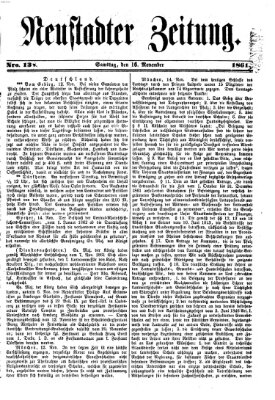 Neustadter Zeitung Samstag 16. November 1861
