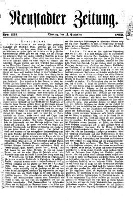 Neustadter Zeitung Dienstag 16. September 1862