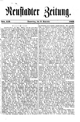 Neustadter Zeitung Donnerstag 18. September 1862