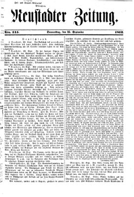 Neustadter Zeitung Donnerstag 25. September 1862