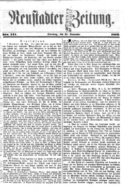 Neustadter Zeitung Dienstag 25. November 1862