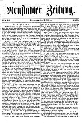 Neustadter Zeitung Donnerstag 19. Februar 1863