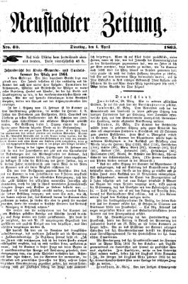 Neustadter Zeitung Dienstag 4. April 1865