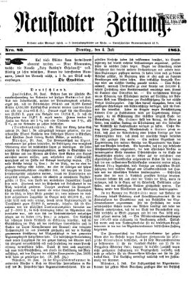 Neustadter Zeitung Dienstag 4. Juli 1865