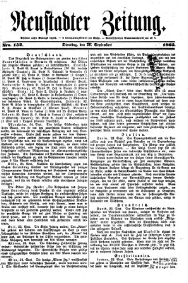 Neustadter Zeitung Dienstag 26. September 1865