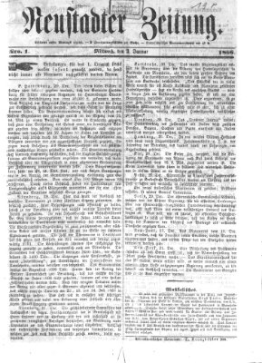 Neustadter Zeitung Mittwoch 3. Januar 1866