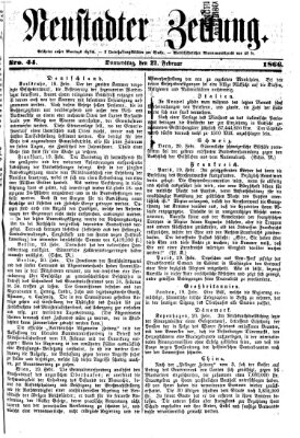 Neustadter Zeitung Donnerstag 22. Februar 1866