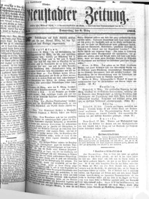 Neustadter Zeitung Donnerstag 8. März 1866