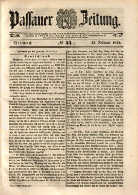Passauer Zeitung Mittwoch 23. Februar 1848
