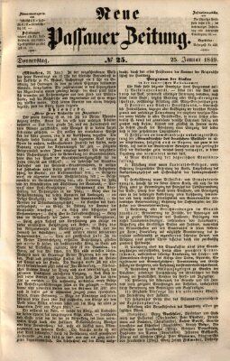 Neue Passauer Zeitung (Passauer Zeitung) Donnerstag 25. Januar 1849