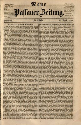 Neue Passauer Zeitung (Passauer Zeitung) Mittwoch 11. April 1849
