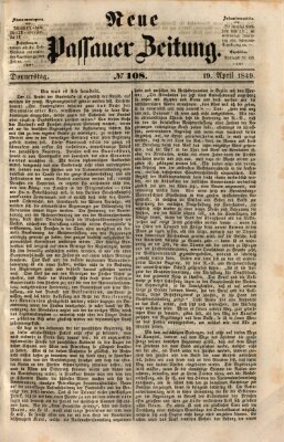 Neue Passauer Zeitung (Passauer Zeitung) Donnerstag 19. April 1849