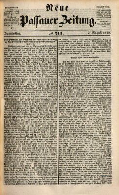 Neue Passauer Zeitung (Passauer Zeitung) Donnerstag 2. August 1849