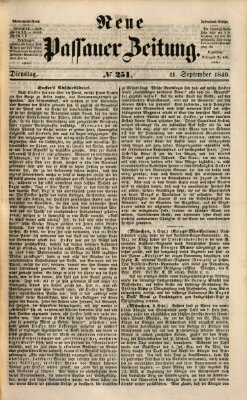 Neue Passauer Zeitung (Passauer Zeitung) Dienstag 11. September 1849
