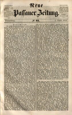 Neue Passauer Zeitung (Passauer Zeitung) Donnerstag 4. April 1850
