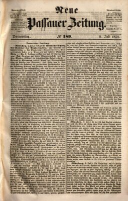 Neue Passauer Zeitung (Passauer Zeitung) Donnerstag 11. Juli 1850