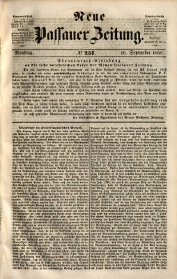 Neue Passauer Zeitung (Passauer Zeitung) Montag 16. September 1850