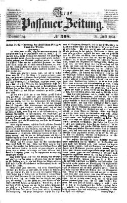 Neue Passauer Zeitung (Passauer Zeitung) Donnerstag 31. Juli 1851