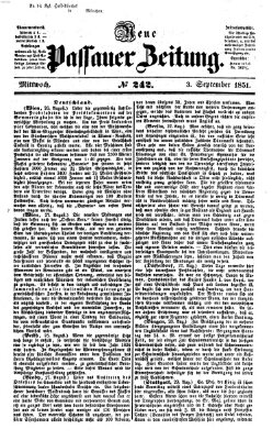 Neue Passauer Zeitung (Passauer Zeitung) Mittwoch 3. September 1851
